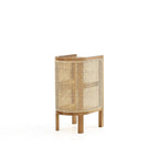 Table d'appoint — Noir avec rotin tressé naturel