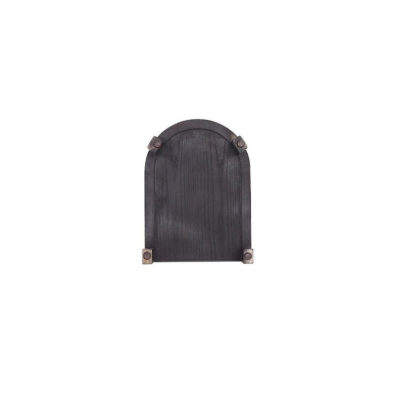 Table d'appoint — Noir avec rotin tressé naturel