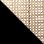 Table d'appoint — Noir avec rotin tressé naturel