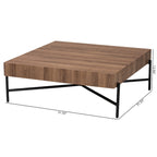 Table Basse Industrielle Moderne Savion en Bois Noyer et Métal Noir