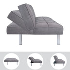 Canapé-lit futon moderne et confortable, capitonné, convertible, tissu de lin, capacité de poids de 340 kg