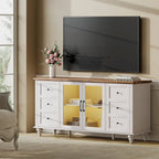 Meubles TV avec portes coulissantes de style ferme, armoires de rangement, meuble de divertissement pour téléviseurs jusqu'à 65 pouces