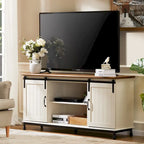 Meubles TV avec portes coulissantes de style ferme, armoires de rangement, meuble de divertissement pour téléviseurs jusqu'à 65 pouces