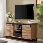Meubles TV avec portes coulissantes de style ferme, armoires de rangement, meuble de divertissement pour téléviseurs jusqu'à 65 pouces