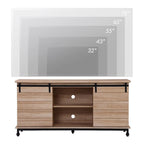 Meubles TV avec portes coulissantes de style ferme, armoires de rangement, meuble de divertissement pour téléviseurs jusqu'à 65 pouces