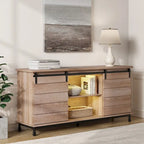 Meubles TV avec portes coulissantes de style ferme, armoires de rangement, meuble de divertissement pour téléviseurs jusqu'à 65 pouces