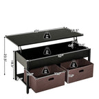 Table basse relevable multifonctionnelle FarmHouse avec 2 tiroirs de rangement