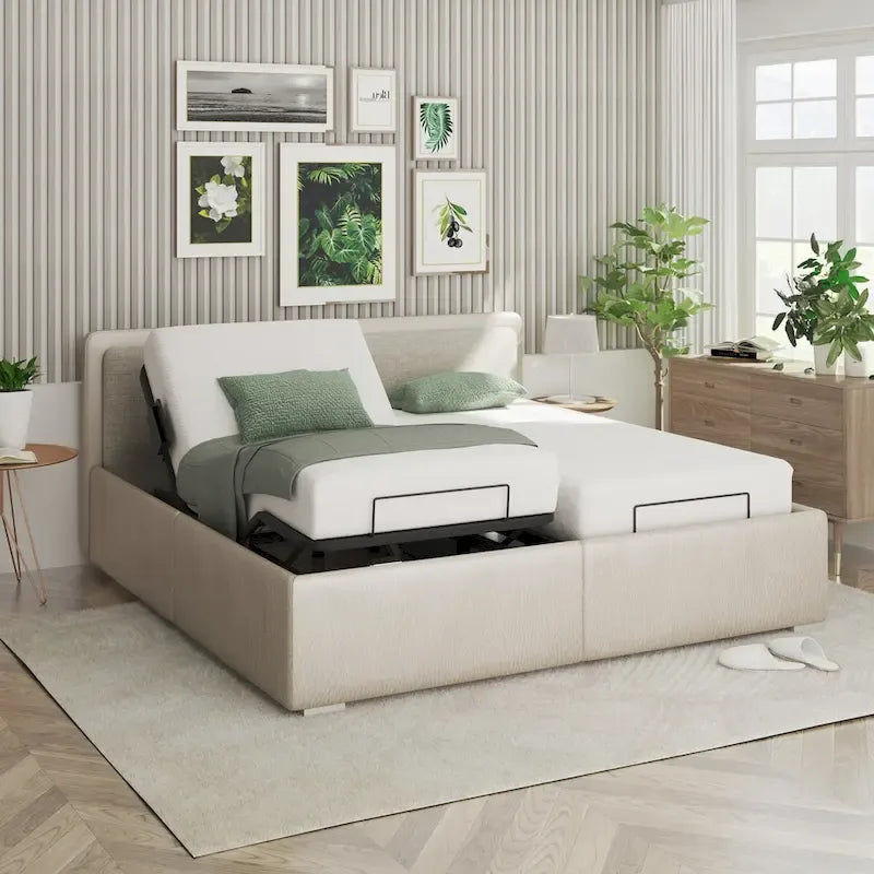 Cadre de lit électrique Twin XL/Queen/Split King, sans dégagement, gravité zéro, support de matelas