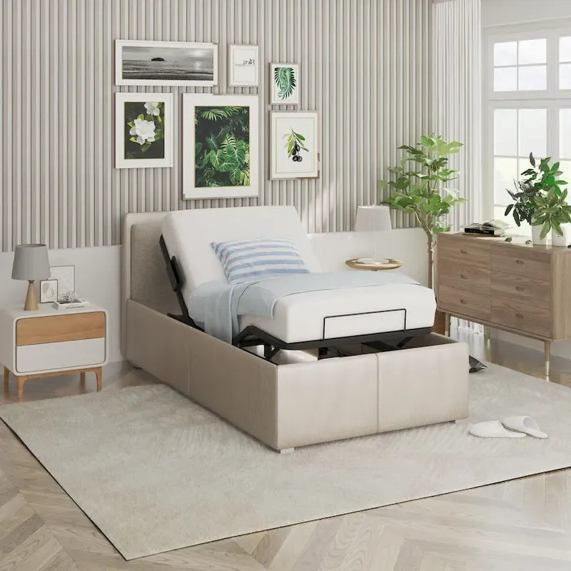 Cadre de lit électrique Twin XL/Queen/Split King, sans dégagement, gravité zéro, support de matelas