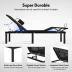 Cadre de lit électrique Twin XL/Queen/Split King, sans dégagement, gravité zéro, support de matelas