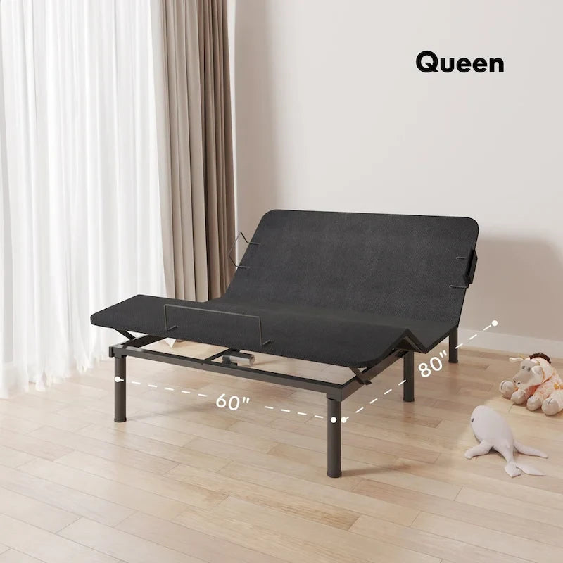 Cadre de lit électrique Twin XL/Queen/Split King, sans dégagement, gravité zéro, support de matelas