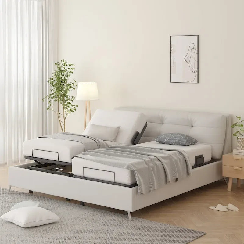 Cadre de lit électrique Twin XL/Queen/Split King, sans dégagement, gravité zéro, support de matelas