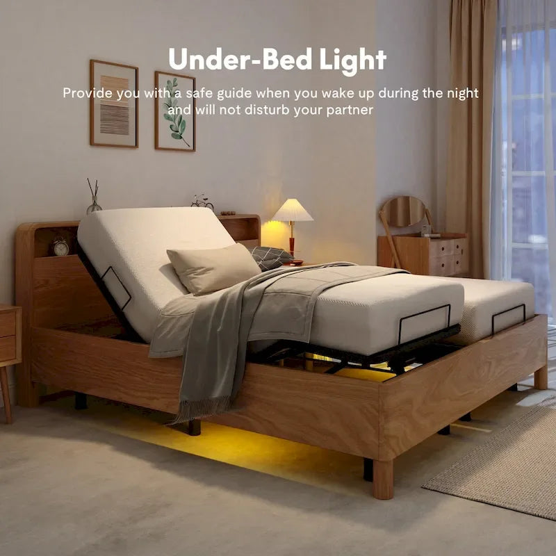 Cadre de lit électrique Twin XL/Queen/Split King, sans dégagement, gravité zéro, support de matelas