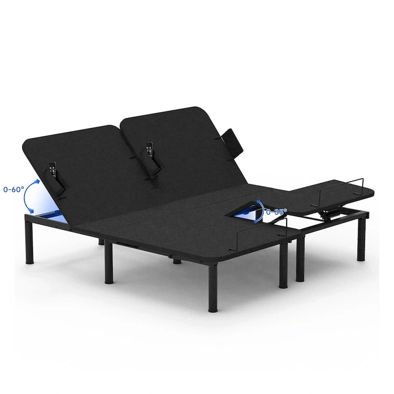 Cadre de lit électrique Twin XL/Queen/Split King, sans dégagement, gravité zéro, support de matelas