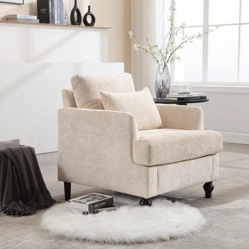 Fauteuil moderne, Fauteuil à accoudoirs avec cadre en bois
