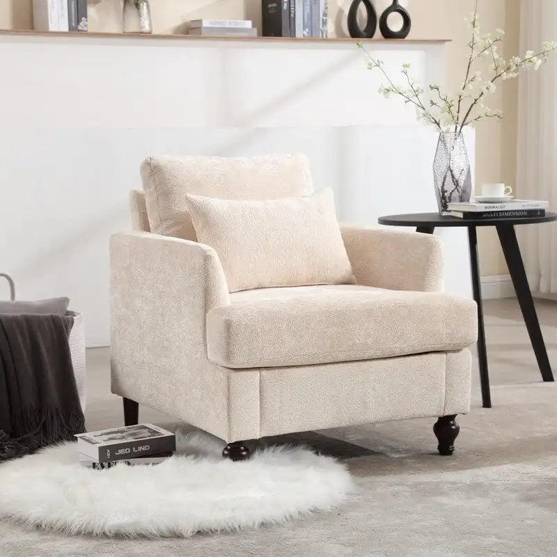Fauteuil moderne, Fauteuil à accoudoirs avec cadre en bois