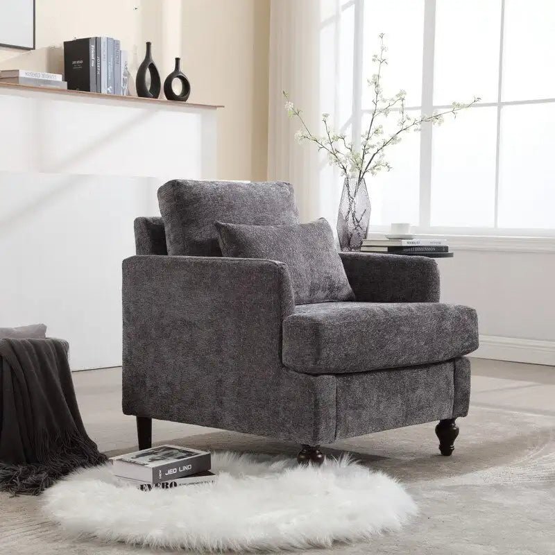Fauteuil moderne, Fauteuil à accoudoirs avec cadre en bois