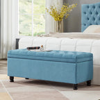 Banc de rangement capitonné en tissu avec boutons