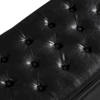 Banc de rangement capitonné en tissu avec boutons