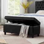 Banc de rangement capitonné en tissu avec boutons