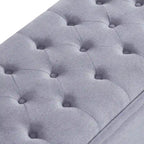 Banc de rangement capitonné en tissu avec boutons