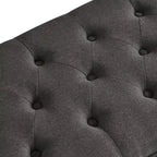 Banc de rangement capitonné en tissu avec boutons