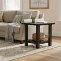 Pine Wood End Table with Exposed Hardware, Brown