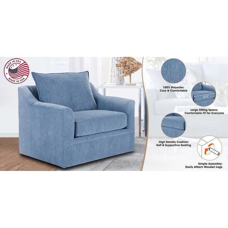 Chaise pivotante à dossier coussiné