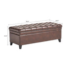 Banc de rangement capitonné classique et élégant avec assise décorée de boutons touffetés