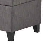 Banc de rangement capitonné classique et élégant avec assise décorée de boutons touffetés