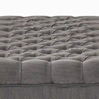 Banc de rangement capitonné classique et élégant avec assise décorée de boutons touffetés