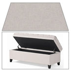 Banc de rangement capitonné classique et élégant avec assise décorée de boutons touffetés