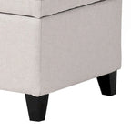 Banc de rangement capitonné classique et élégant avec assise décorée de boutons touffetés