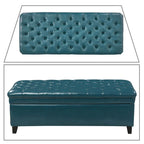 Banc de rangement capitonné classique et élégant avec assise décorée de boutons touffetés