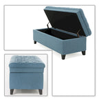 Banc de rangement capitonné classique et élégant avec assise décorée de boutons touffetés
