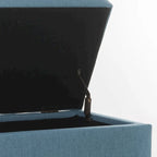 Banc de rangement capitonné classique et élégant avec assise décorée de boutons touffetés