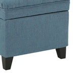 Banc de rangement capitonné classique et élégant avec assise décorée de boutons touffetés