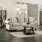 Ensemble de canapé deux places en tissu beige, style moderne et transitionnel