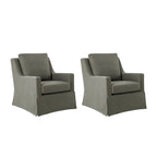 Ensemble de 2 fauteuils pivotants à bascule déhoussables de style campagnard