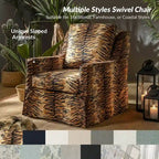 Ensemble de 2 fauteuils pivotants à bascule déhoussables de style campagnard