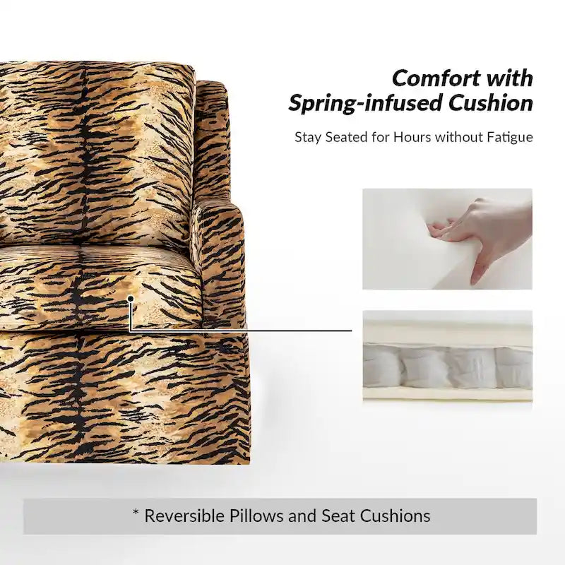 Ensemble de 2 fauteuils pivotants à bascule déhoussables de style campagnard