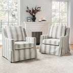 Ensemble de 2 fauteuils pivotants à bascule déhoussables de style campagnard