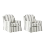 Ensemble de 2 fauteuils pivotants à bascule déhoussables de style campagnard