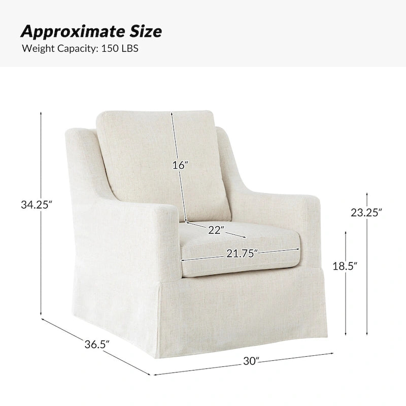 Ensemble de 2 fauteuils pivotants à bascule déhoussables de style campagnard