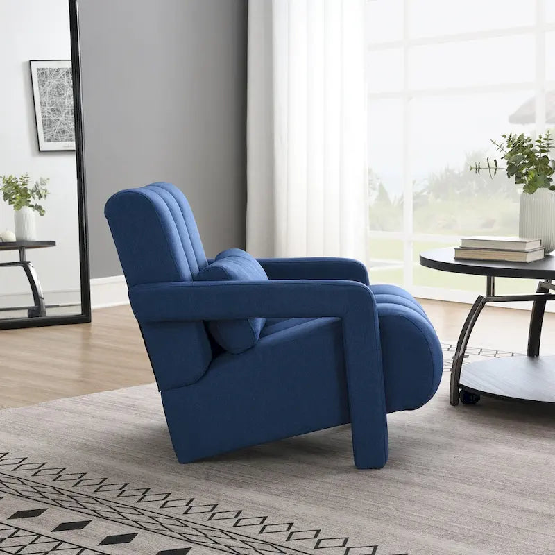 Fauteuil d'appoint moderne rembourré en lin avec 1 oreiller, lot de 1