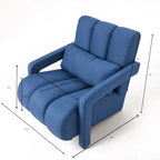 Fauteuil d'appoint moderne rembourré en lin avec 1 oreiller, lot de 1