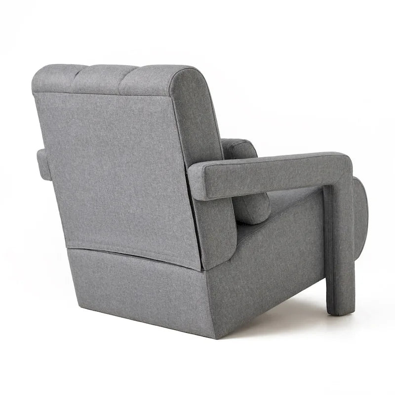 Fauteuil d'appoint moderne rembourré en lin avec 1 oreiller, lot de 1