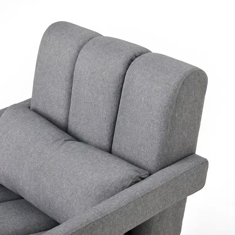 Fauteuil d'appoint moderne rembourré en lin avec 1 oreiller, lot de 1