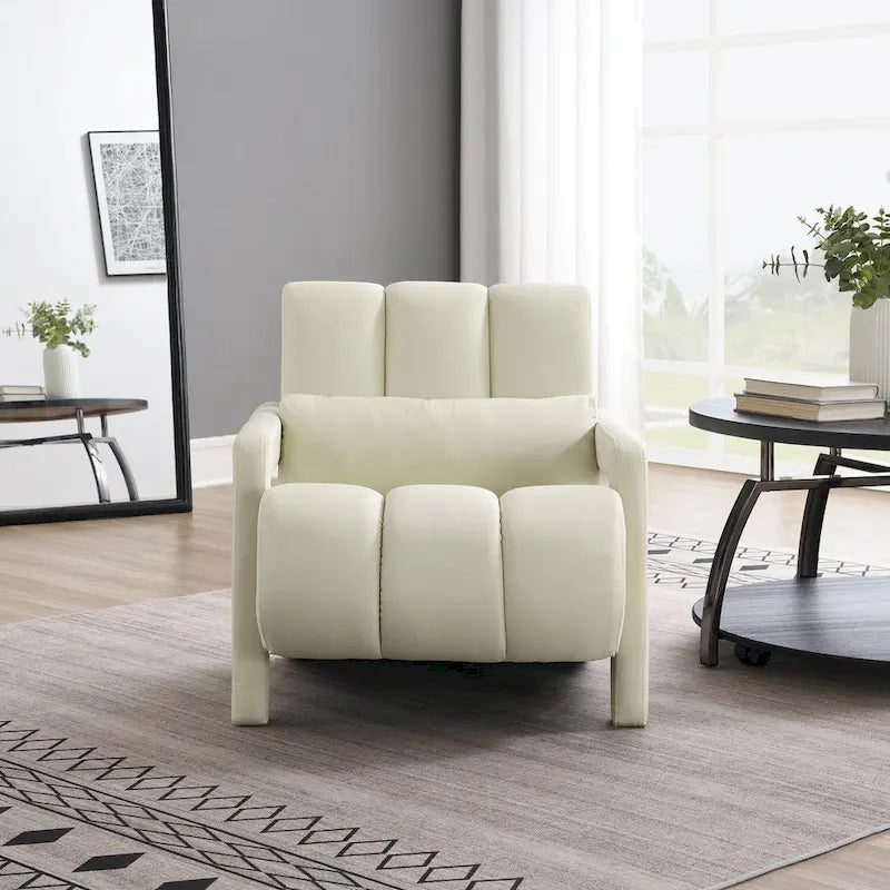 Fauteuil d'appoint moderne rembourré en lin avec 1 oreiller, lot de 1
