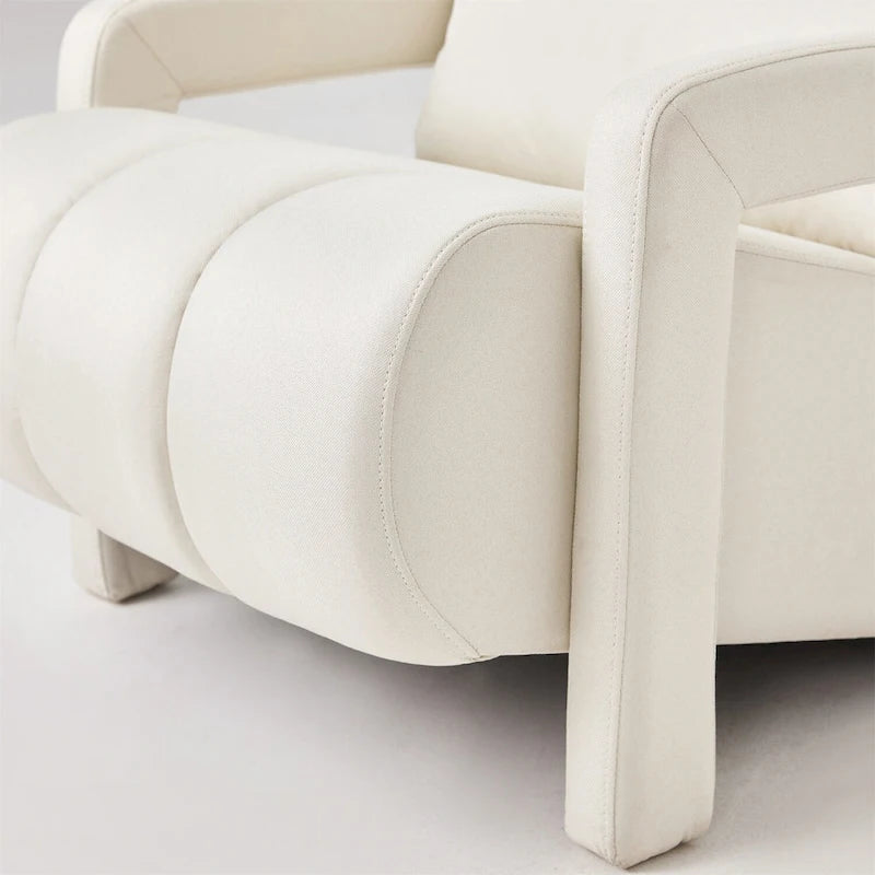Fauteuil d'appoint moderne rembourré en lin avec 1 oreiller, lot de 1